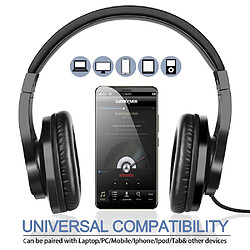 Acheter Universal Écouteurs filaires avec microphone, casque stéréo, casque réglable pour ordinateurs mobiles.