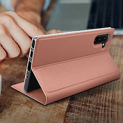 Avizar Housse Samsung Galaxy Note 10 Porte-carte Support Vidéo rose gold pas cher