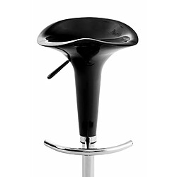 Avis Decoshop26 Tabouret de bar x1 avec repose-pieds assise pivotante en plastique noir et métal chromé 10_0005367