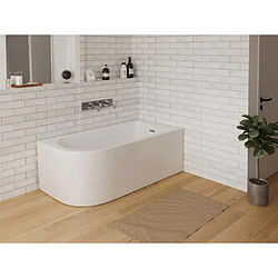 Vente-Unique Baignoire d'angle - 240L - 170 x 75 x 58 cm - Blanche - Angle droit - ANIKA