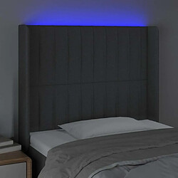 Avis Maison Chic Tête de lit scandinave à LED,meuble de chambre Gris foncé 83x16x118/128 cm Tissu -MN92914