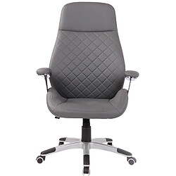 Decoshop26 Fauteuil de bureau dossier légèrement courbé réglable en hauteur et pivotant en PVC gris 10_0002525