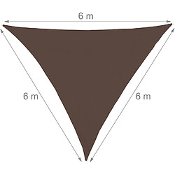 Helloshop26 Voile d'ombrage triangle 6 x 6 x 6 m brun 13_0002939_4