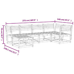 vidaXL Salon de jardin 6 pcs bois de pin massif pas cher