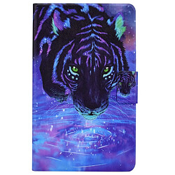 Etui en PU fermeture magnétique avec porte-cartes Tigre de nuit pour votre Samsung Galaxy Tab A8 (2021) SM-X200/SM-X205