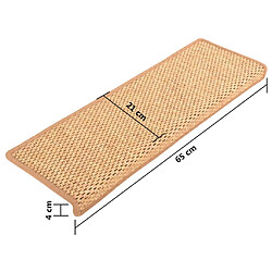 vidaXL Tapis d'escalier autocollants 15 pcs 65x21x4 cm Orange pas cher