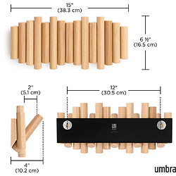 Avis Umbra Porte manteau en bois 5 crochets Hook naturelle.