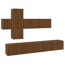 Maison Chic Ensemble de meubles TV 7 pcs | Banc TV Moderne pour salon | Meuble de Rangement - Chêne marron Bois d'ingénierie -MN90173