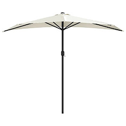 Helloshop26 Parasol de balcon avec mât en aluminium 270 x 135 cm demi sable 02_0008304