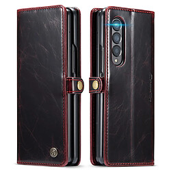 Etui en PU CASEME texture cireuse, fermeture magnétique rouge pour votre Samsung Galaxy Z Fold3 5G