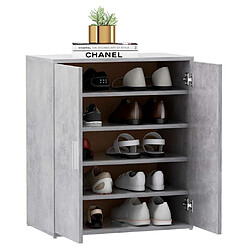 Acheter Maison Chic Armoire à Chaussures Gris béton,Meuble de Rangement à Chaussures 60x35x70 cm Aggloméré -MN37477