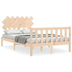 Maison Chic Cadre/structure de lit avec tête de lit pour adulte - Lit Moderne Chambre 120x200 cm bois massif -MN94810