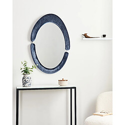 Beliani Miroir MASSAY Velours Bleu foncé