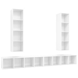 vidaXL Meubles TV muraux 4 pcs Blanc brillant Bois d'ingénierie