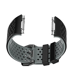 Avis Bracelet de sport en silicone avec bracelet en silicone souple pour montre intelligente ionique noir-gris