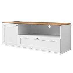 Bestmobilier Francesco - meuble tv - bois et blanc - 137 cm