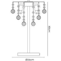 Avis Luminaire Center Lampe de Table Atla 3 Ampoules doré/cristal