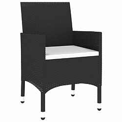 Maison Chic Mobilier à dîner 3 pcs de jardin - Ensemble table et chaises d'extérieur - Salon/Mobilier de jardin classique Résine tressée Noir -MN14819 pas cher