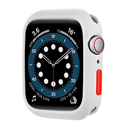 Coque en TPU couleur bonbon avec bouton fermé, blanc rouge pour votre Apple Watch Series 7 45mm