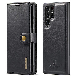 Etui en PU DG.MING détachable 2 en 1 avec support noir pour votre Samsung Galaxy S22 Ultra 5G