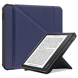 Etui en PU fonction d'éveil/veille automatique avec support, bleu foncé pour votre Kobo Libra 2