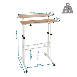 Acheter Table de travail / Bureau WORKSTATION I 2 x 80 x 30 cm blanc / chêne hjh OFFICE