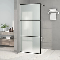 vidaXL Paroi de douche Noir 90x195 cm Verre ESG dépoli