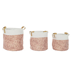 Set de basket DKD Home Decor Scandi Toile Polyester (34 x 34 x 35 cm)