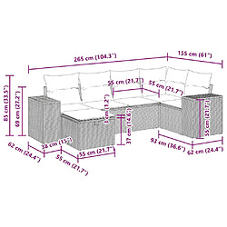 vidaXL Salon de jardin 6 pcs avec coussins gris résine tressée pas cher