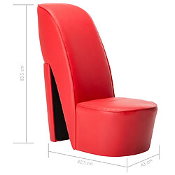 vidaXL Chaise en forme de chaussure à talon haut Rouge Similicuir pas cher