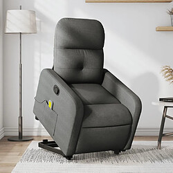 Maison Chic Fauteuil Relax pour salon, Fauteuil de massage inclinable Gris foncé Tissu -GKD74428