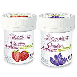 Scrapcooking Arômes alimentaires naturels en poudre - fraise et violette - 2 x 15 g