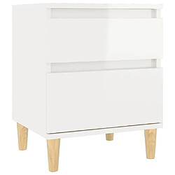 Maison Chic Table de chevet Table de Nuit Meuble de Rangement Blanc brillant 40x35x50 cm