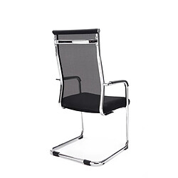 Avis Decoshop26 Chaise pour visiteur fauteuil de bureau avec accoudoirs noir pieds chromé BUR10144