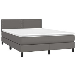 Avis Sommier à lattes et LED,Cadre à lattes de lit avec matelas pour Adulte Gris 140x190 cm -MN23879