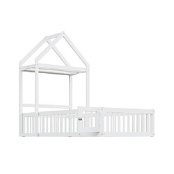 ComfortXL Lit Pour Enfants Multifonctionnel Avec Cadre En Bois Massif, Blanc