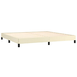 Avis vidaXL Cadre de lit sans matelas crème 200x200 cm similicuir