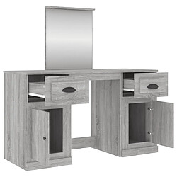 Helloshop26 Coiffeuse design avec miroir 130 x 50 x 132,5 cm sonoma gris 02_0006316