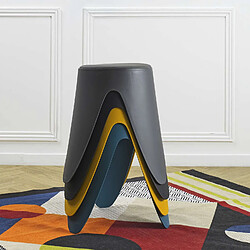 The Home Deco Factory Tabouret d'appoint empilable Emma - Jaune pas cher