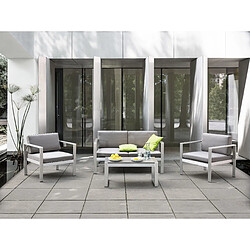 Beliani Set de jardin SALERNO Aluminium Gris clair