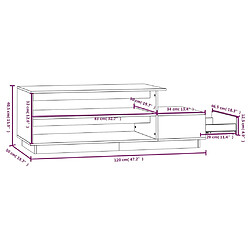 vidaXL Table basse Gris 120x50x40,5 cm Bois massif de pin pas cher