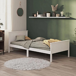 vidaXL Cadre de lit sans matelas blanc bois de pin massif 100x200 cm