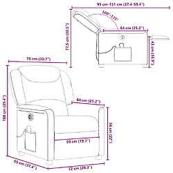 vidaXL Fauteuil de massage inclinable électrique Vert foncé Tissu pas cher