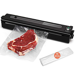 Universal Emballage sous vide Emballage sous vide pour le stockage des denrées alimentaires Emballage sous vide contenant 10 sacs(Le noir)