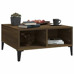 Maison Chic Table basse,Table Console Table d'appoint, Table pour salon Chêne marron 60x60x30 cm Aggloméré -MN85647 pas cher