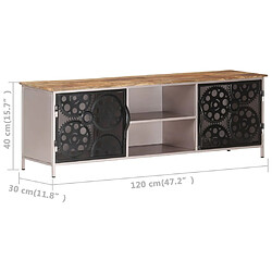 vidaXL Meuble TV 120x30x40 cm Bois de manguier brut pas cher