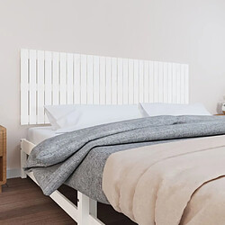 Maison Chic Tête de lit scandinave pour lit adulte,Meuble de chambre murale Blanc 185x3x60 cm Bois massif de pin -MN33772