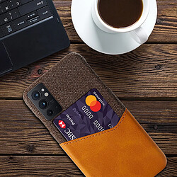 Coque en TPU + PU KSQ anti-chocs avec porte-carte, orange pour votre OnePlus 9RT 5G