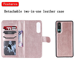 Acheter Wewoo Housse Étui Coque Pour Huawei P30 de protection à rabat horizontal de couleur unie avec support et fentes cartes et portefeuille et cadre photo et lanière or rose