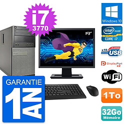 PC Tour Dell 9010 Ecran 19" Intel i7-3770 RAM 32Go Disque 1To Windows 10 Wifi - Occasion